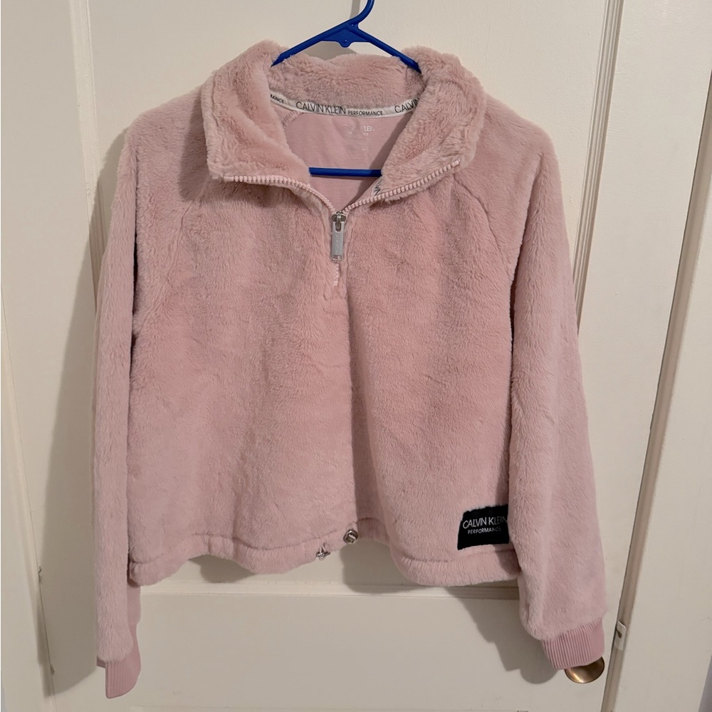 Calvin Klein Performance Pink Fleece crop pullover